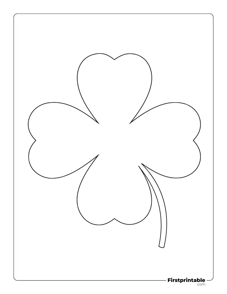 Four Leaf Clover Template - Large