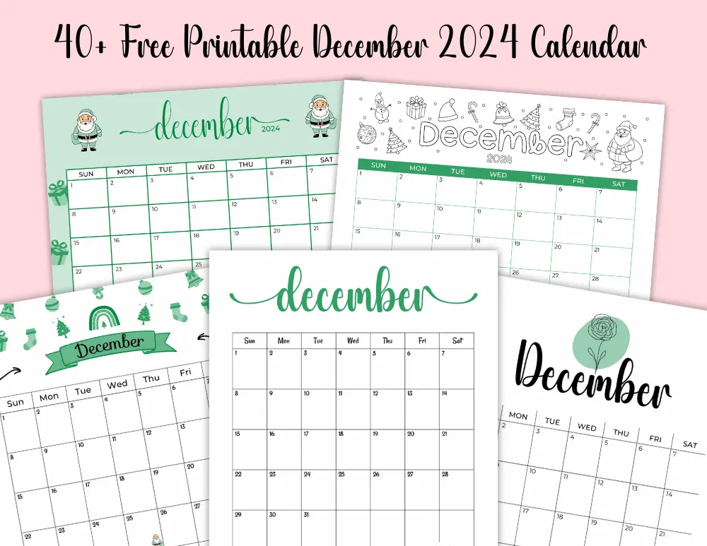 Free December 2024 Calendars