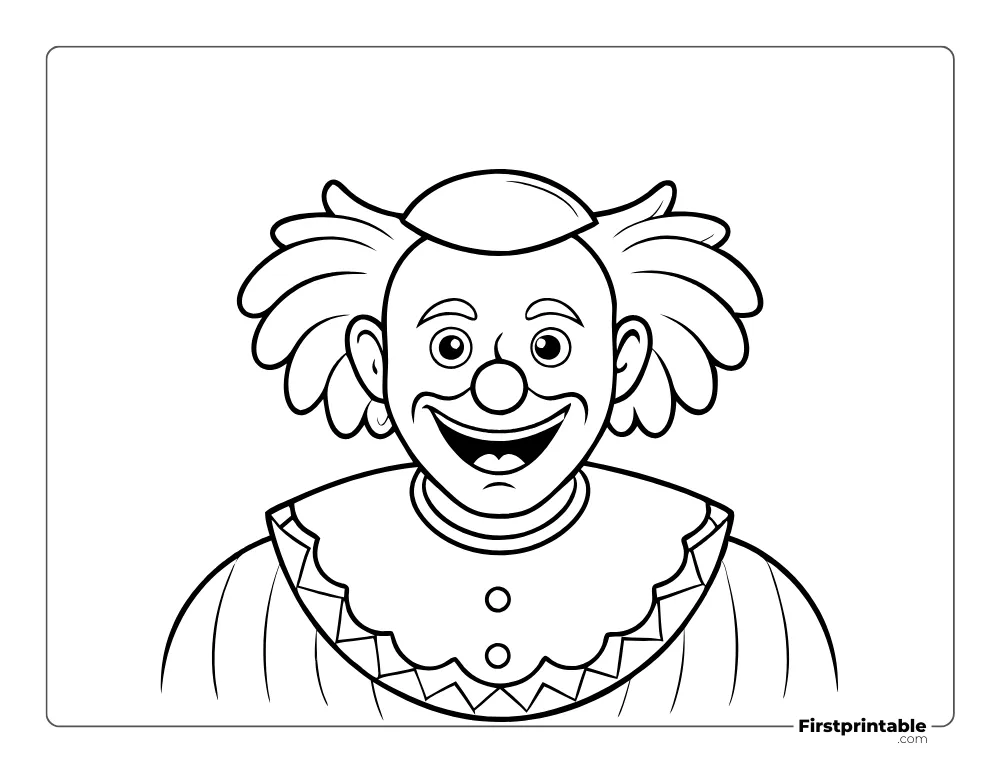 Smiling Clown to Color