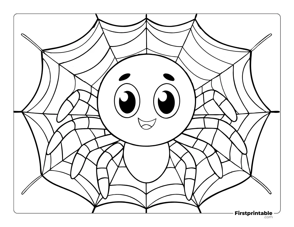 Easy to color Spider coloring page