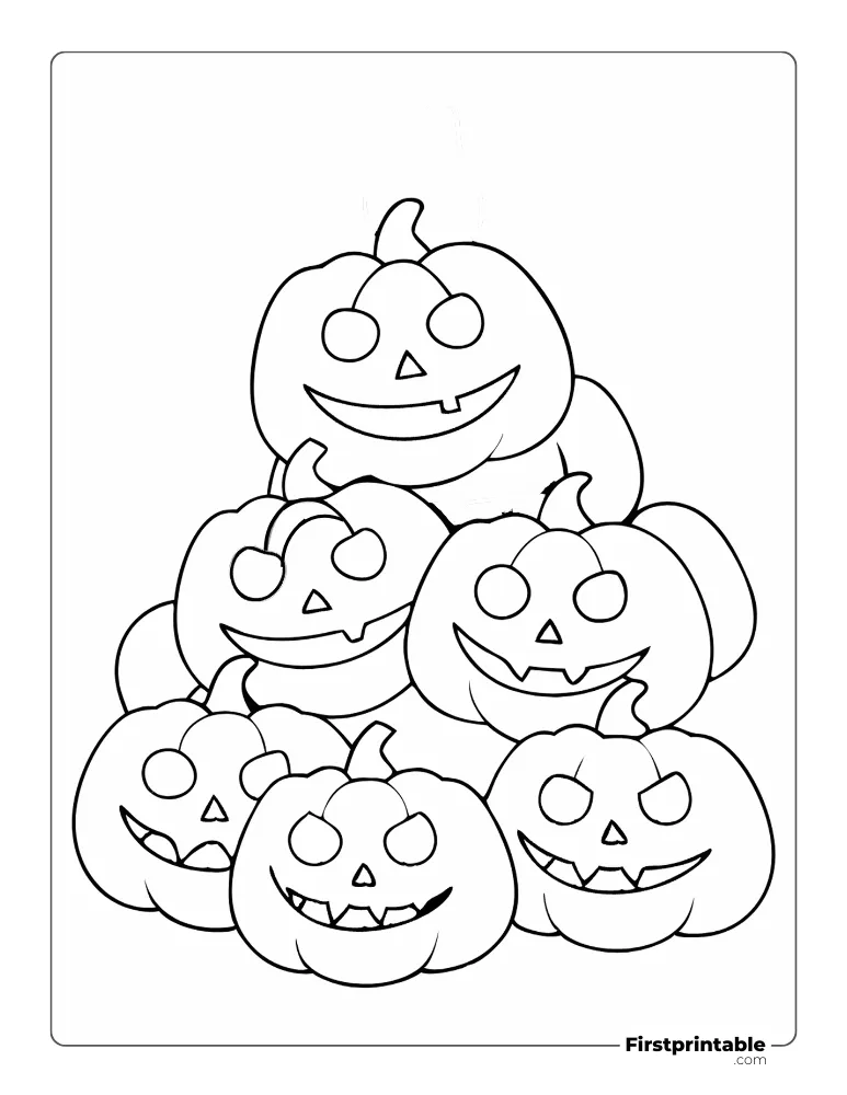 Jack o' Lantern Pumpkin Coloring Page