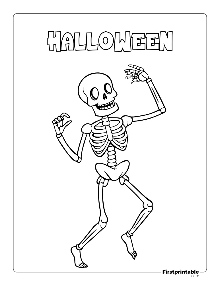 Dancing Skeleton "Halloween"  Coloring page