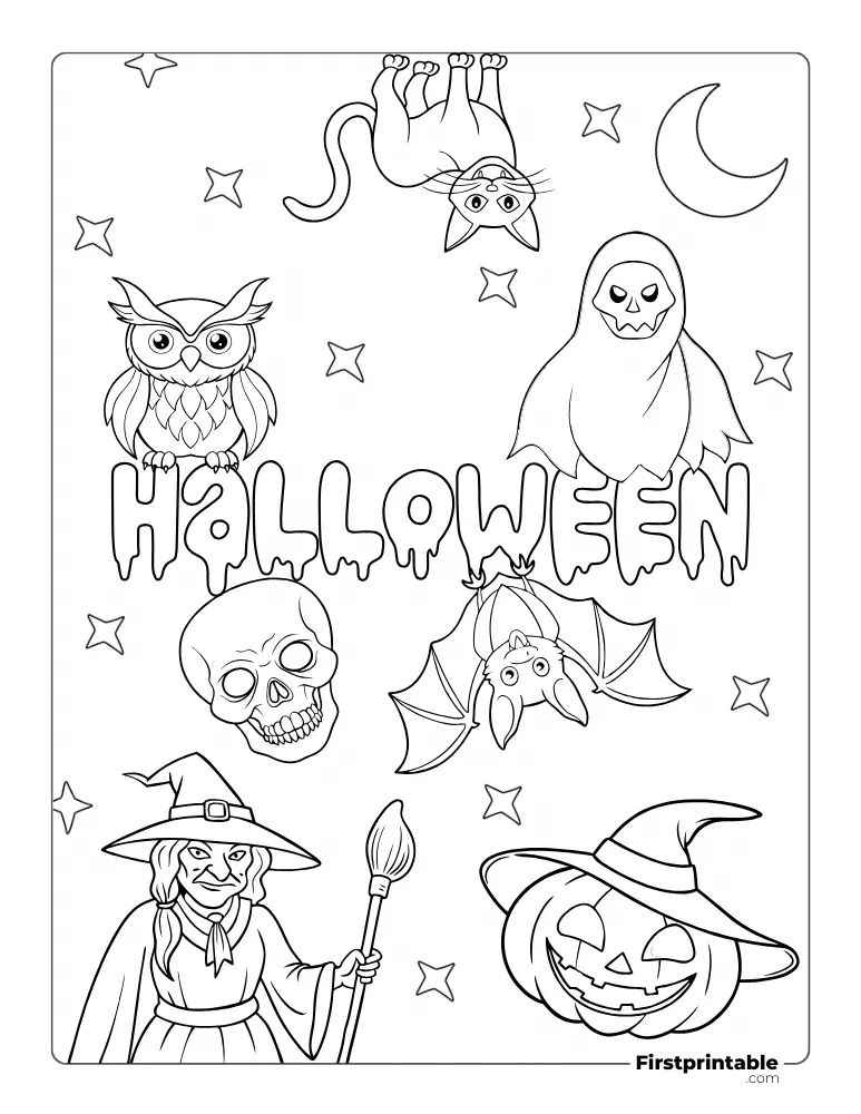 Spooky Halloween Coloring Page