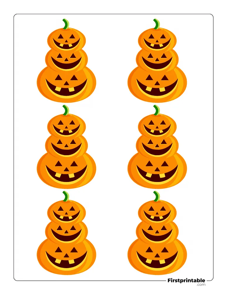 Halloween Pumpkin Face Template XS Colored