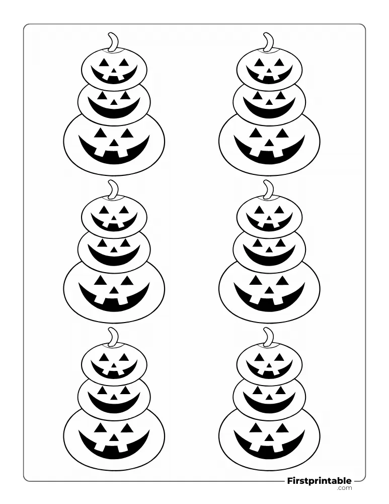 Halloween Pumpkin Face Template XS Outline