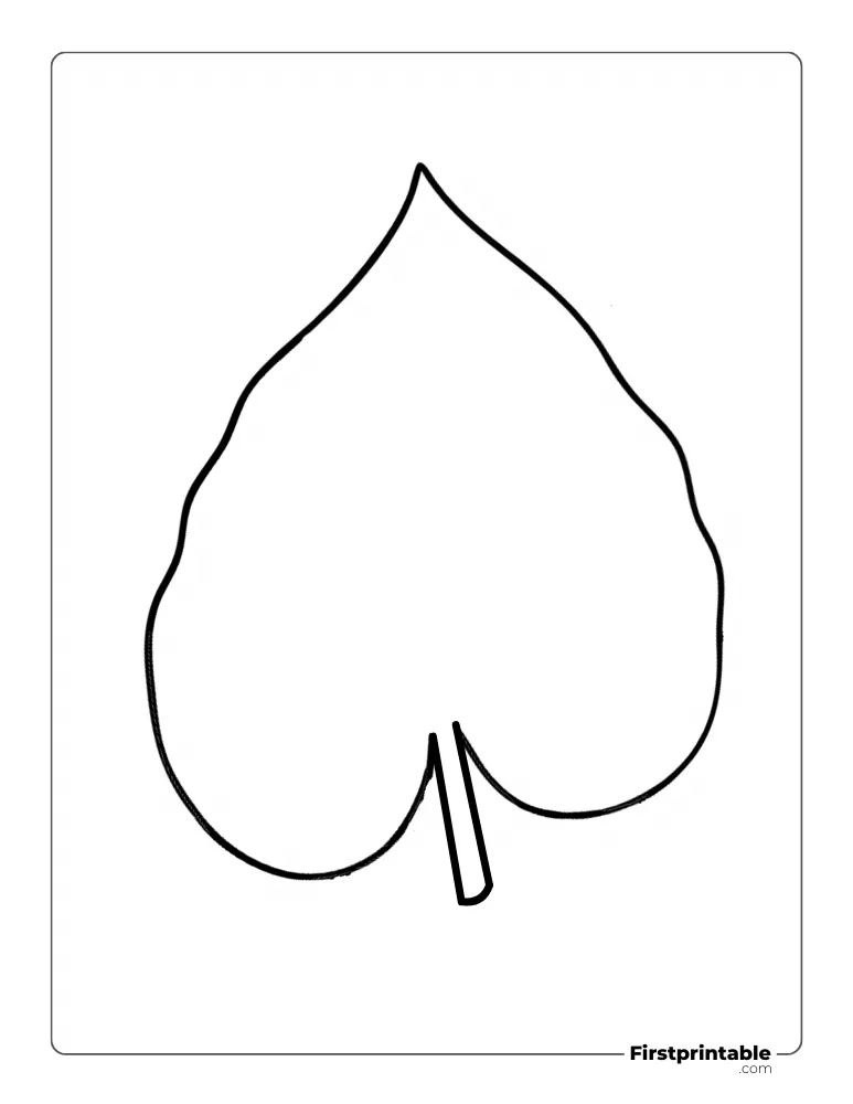 Heart Shaped Leaf Template - Large