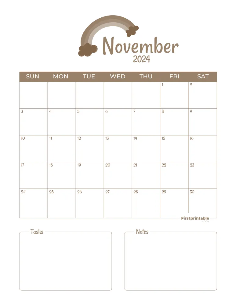 November Calendar 2024 Template 03