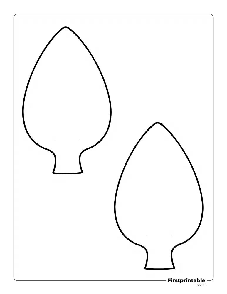 Oval Shaped Leaf Template - Medium