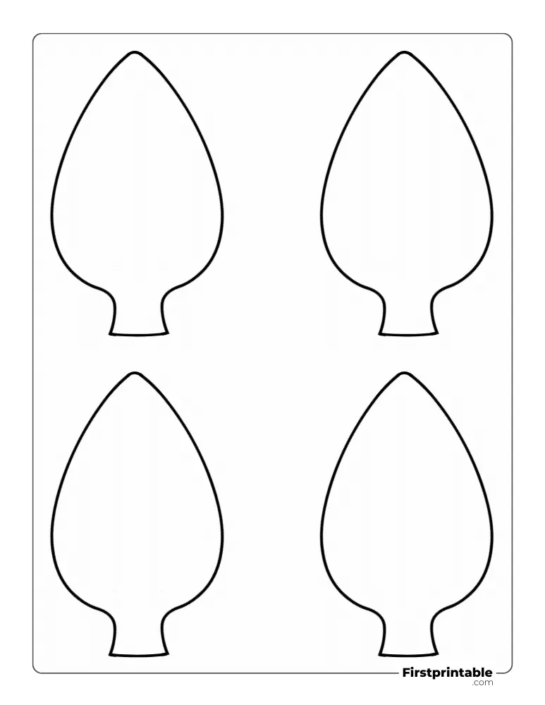 Oval Shaped Leaf Template - Small