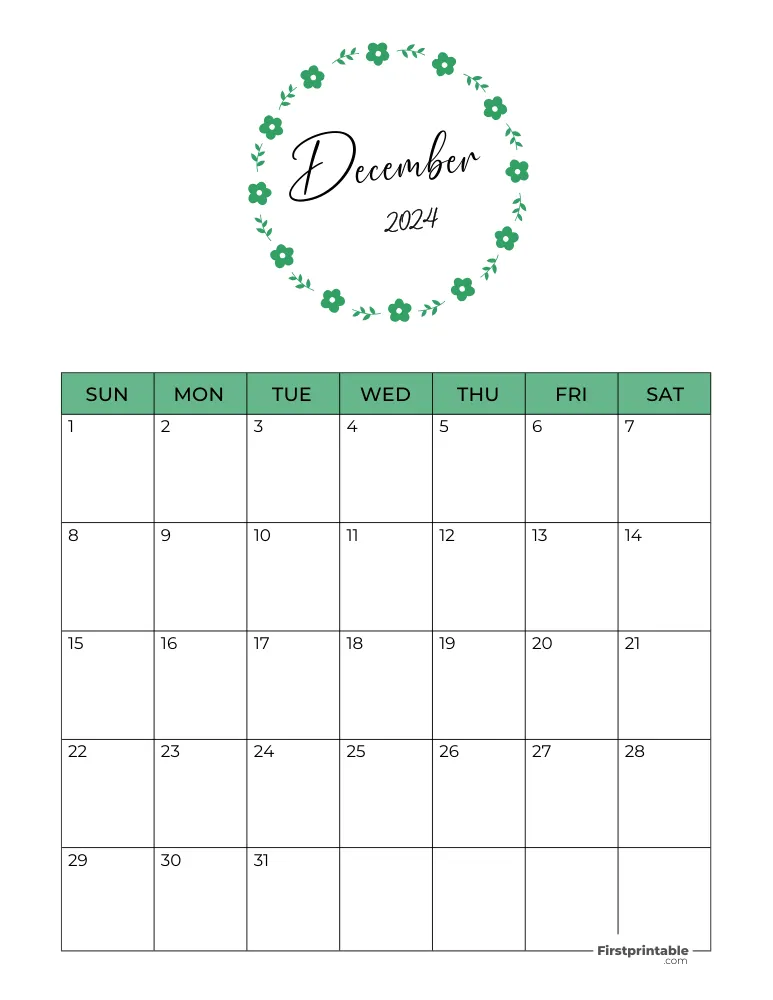 Printable December Calendar 2024 Template 15