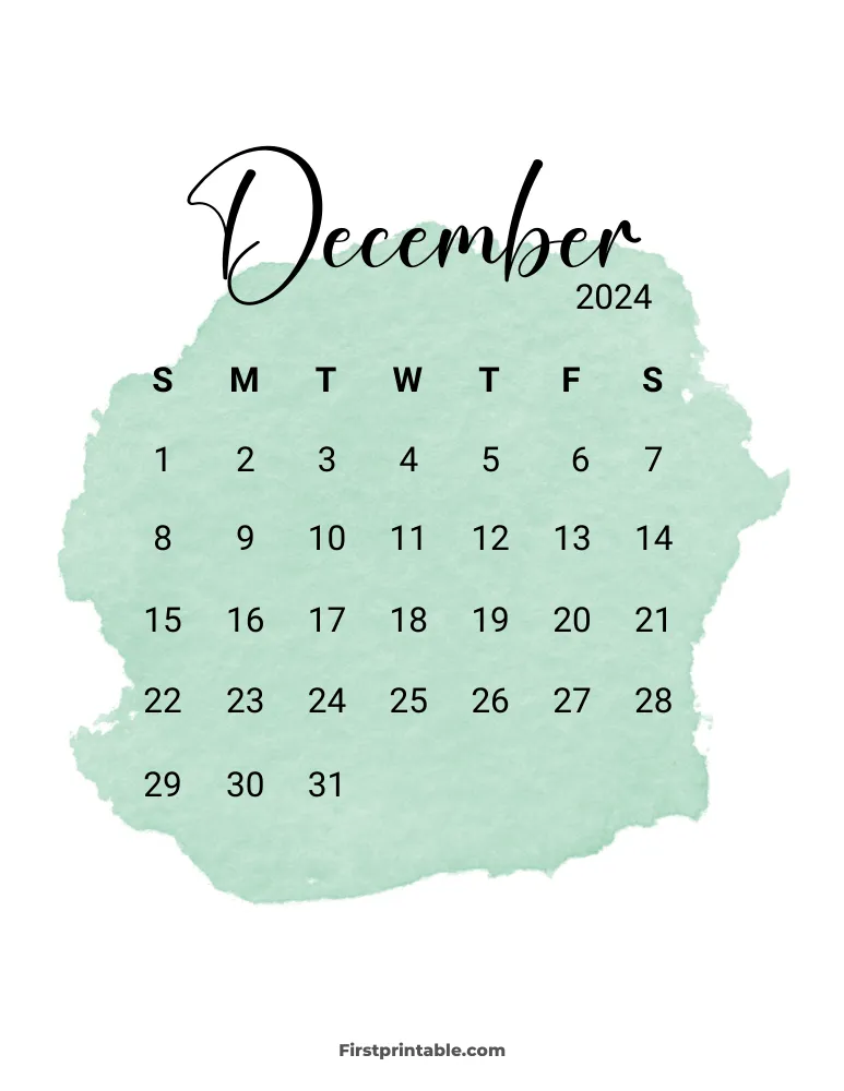 Printable December Calendar 2024 Template 18