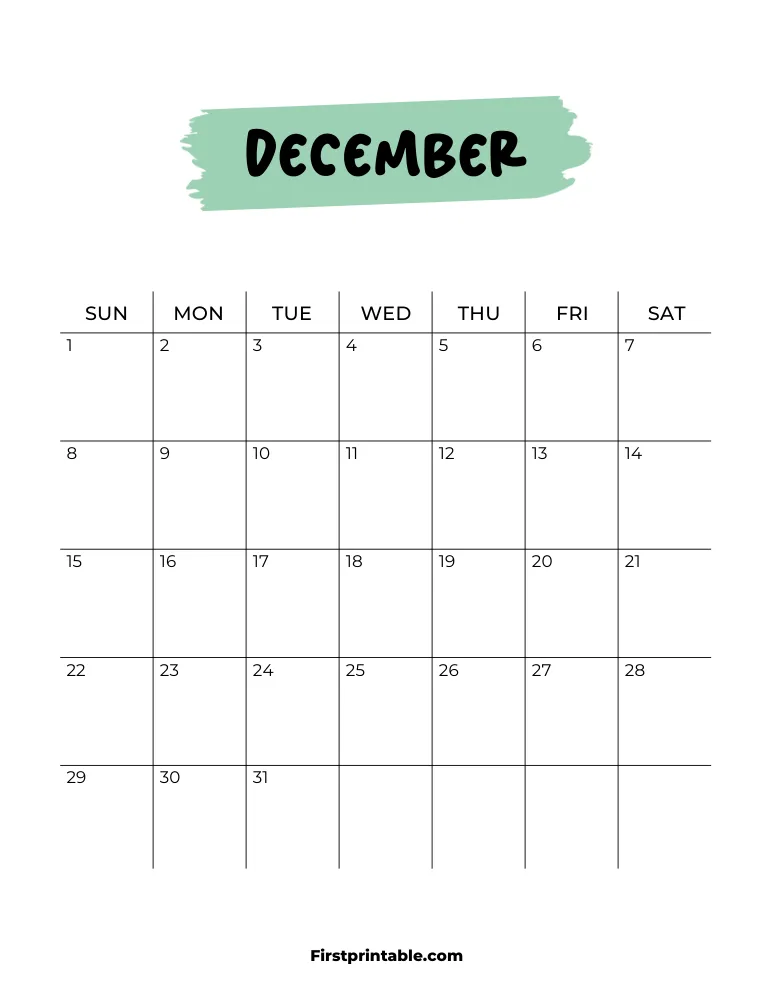 Printable December Calendar 2024 Template 22