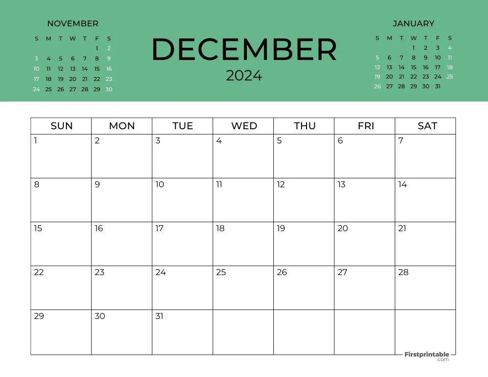 Printable December Calendar 2024 Template 30