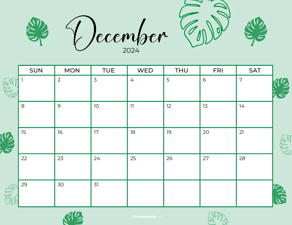 Printable December Calendar 2024 Template 31