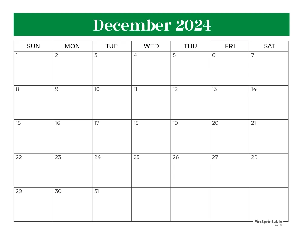 Printable December Calendar 2024 Template 35