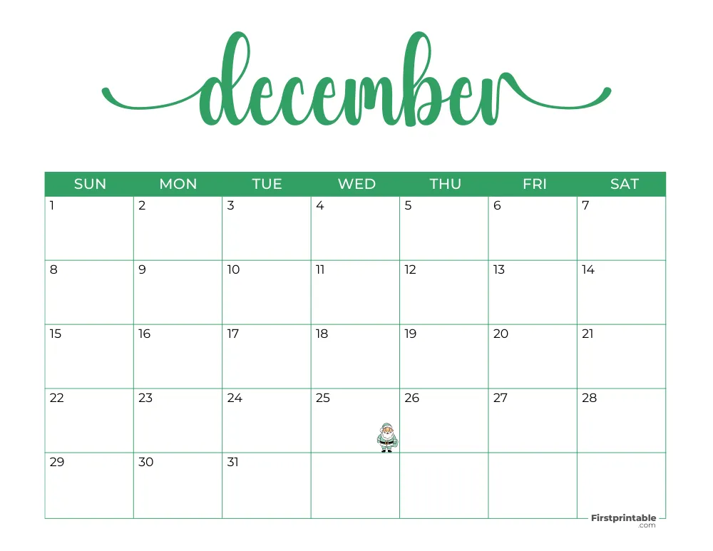 Printable December Calendar 2024 Template 45