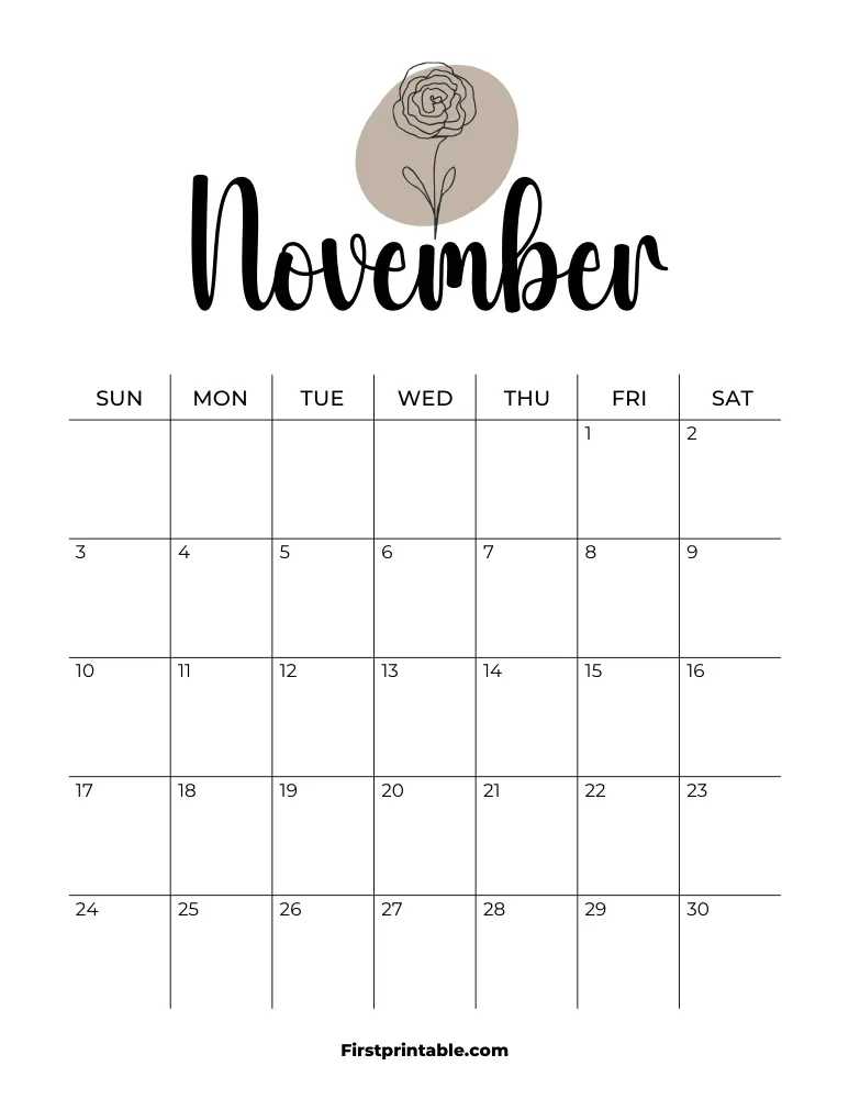 Printable November Calendar 2024 Template 09