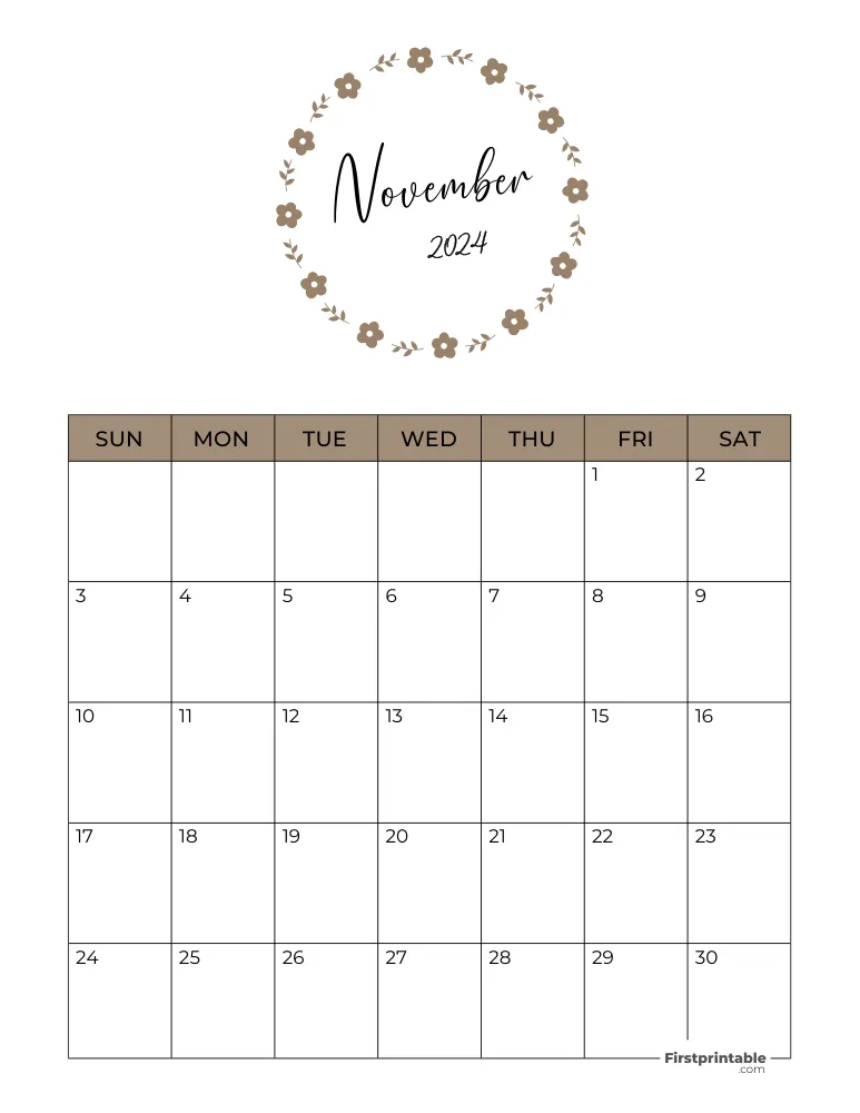 Printable November Calendar 2024 Template 15