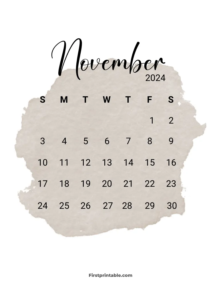 Printable November Calendar 2024 Template 18