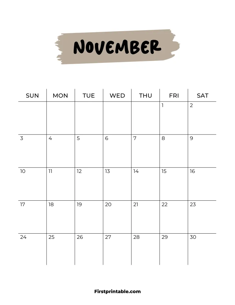 Printable November Calendar 2024 Template 22