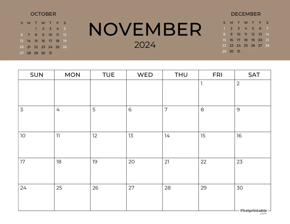 Printable November Calendar 2024 Template 30