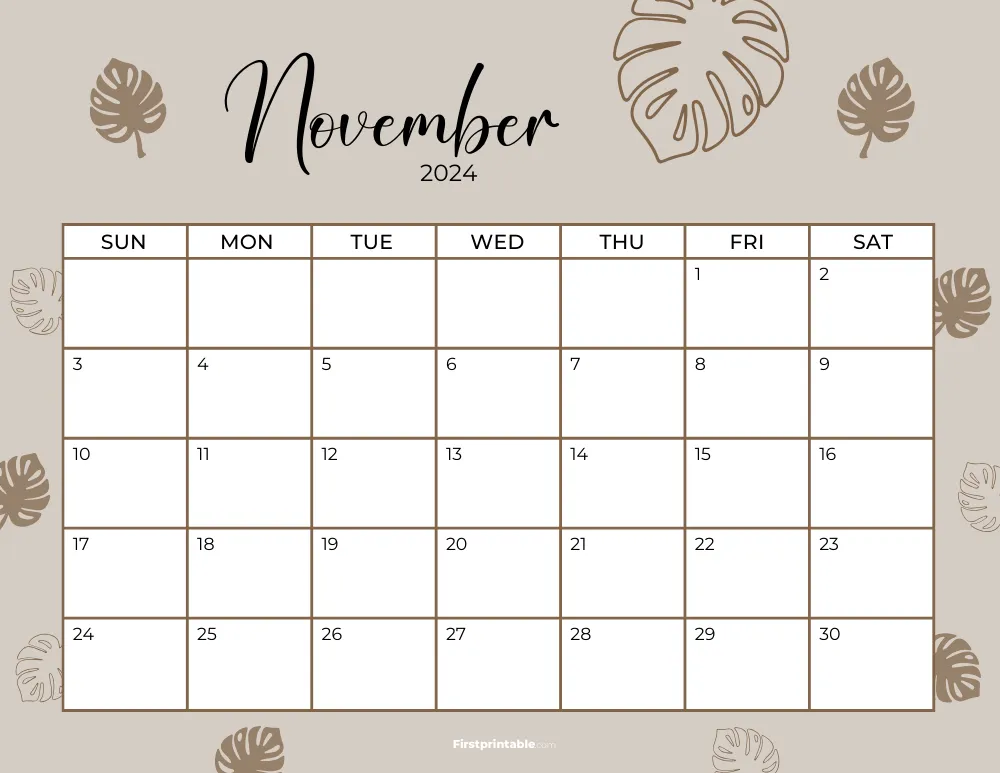 Printable November Calendar 2024 Template 31