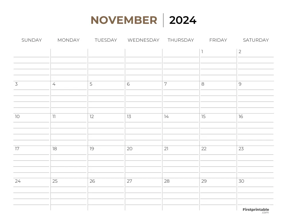 Printable November Calendar 2024 Template 33