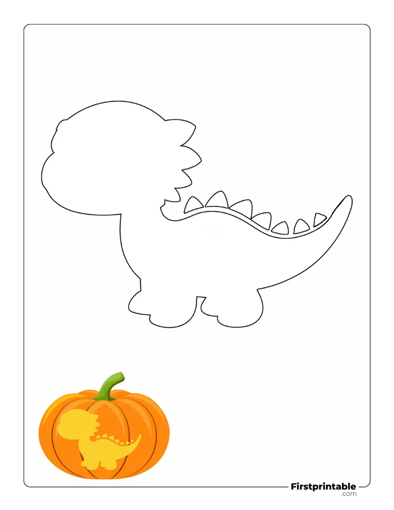 Dinosaur Template for pumpkin carving stencil