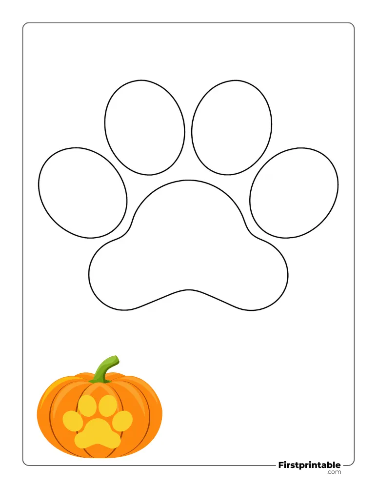 Dog Paw Pumpkin Carving Template