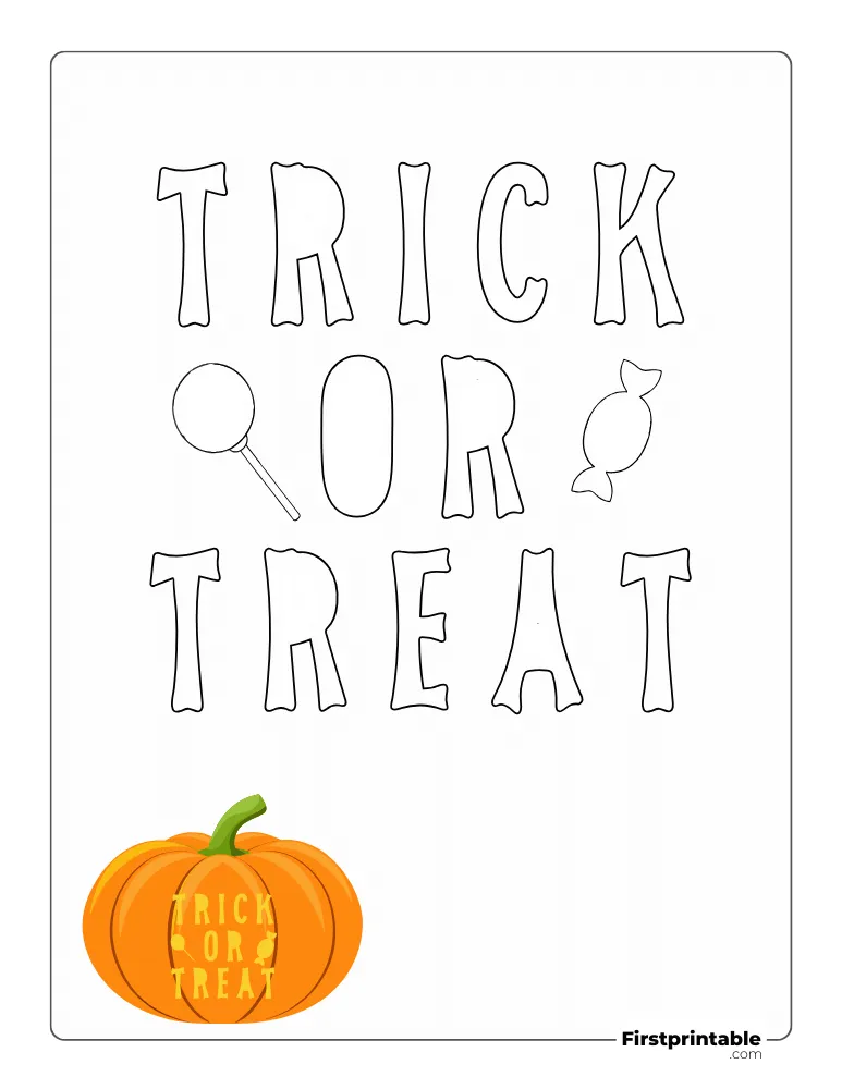 Trick or Treat Halloween Stencil