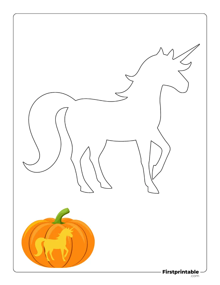 Unicorn Printable Template to Carve