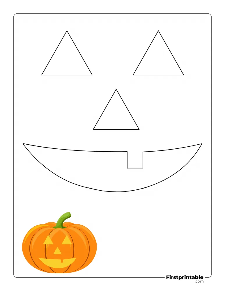 Smiling Jack O' Lantern Pumpkin Stencil to Carve