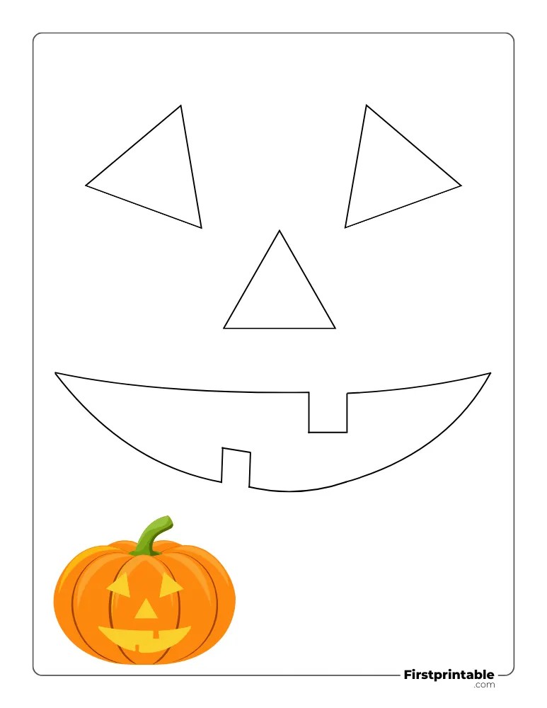 Jack O' Lantern Face Simple Pumpkin Carving Template