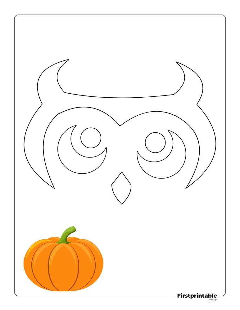 Easy Owl Pumpkin Carving Stencil