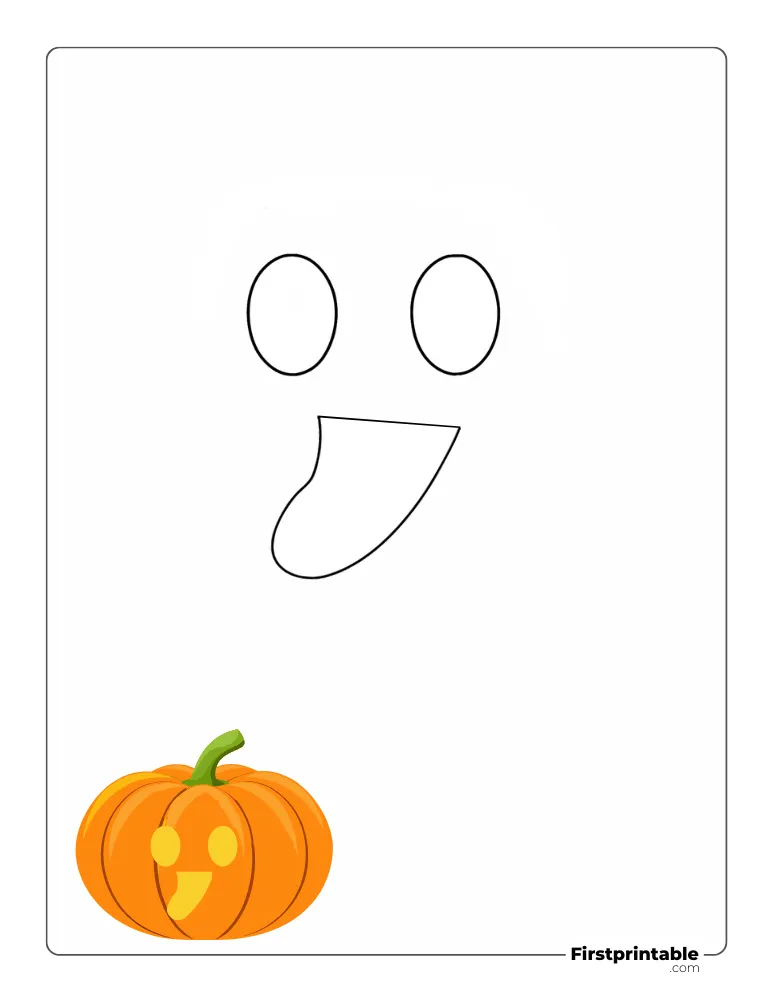 Funny Ghost face pumpkin carving Stencil