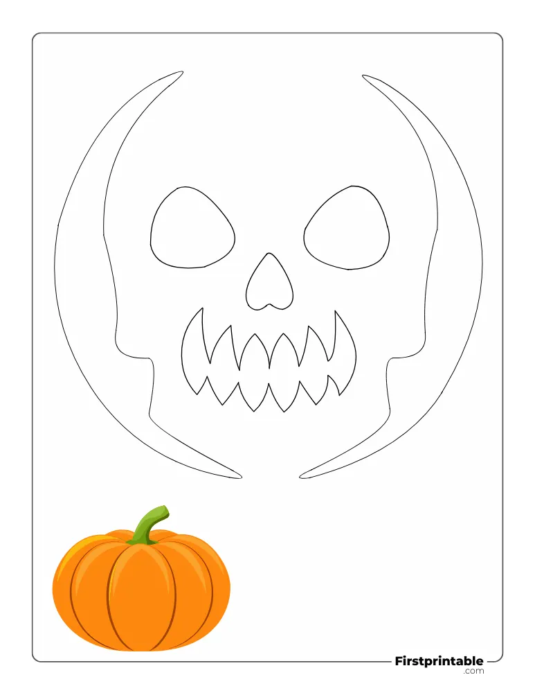 Skull Pumpkin Carving Template