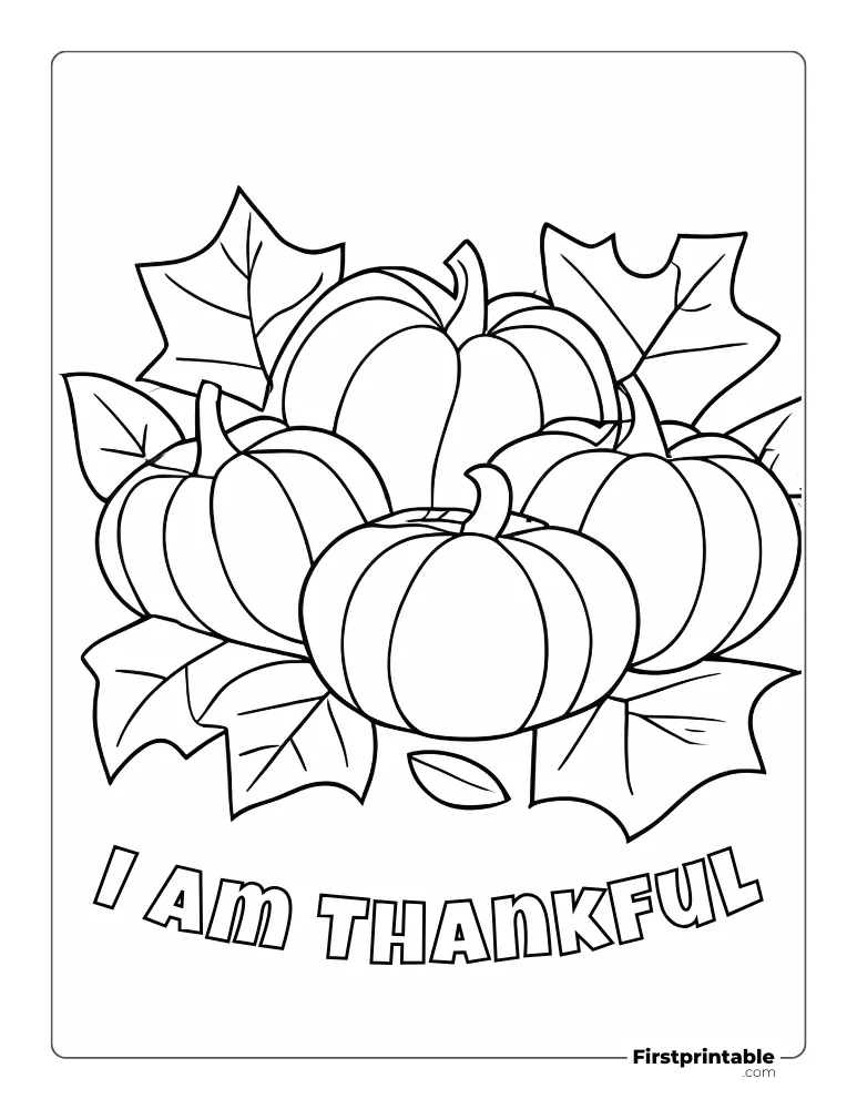 I am Thankful Coloring page