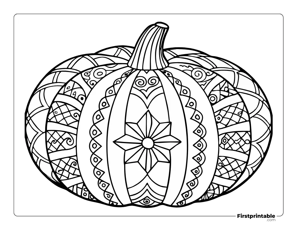 Pumpkin Zentangle to color for Adults