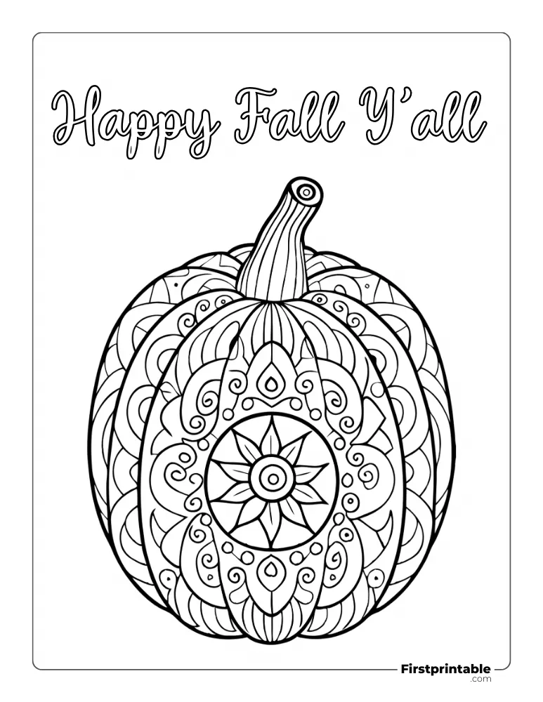 Zentangle Pattern Pumpkin for Adults to color