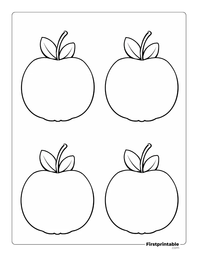 Pumpkin with Leaf Template Small Blank Outline