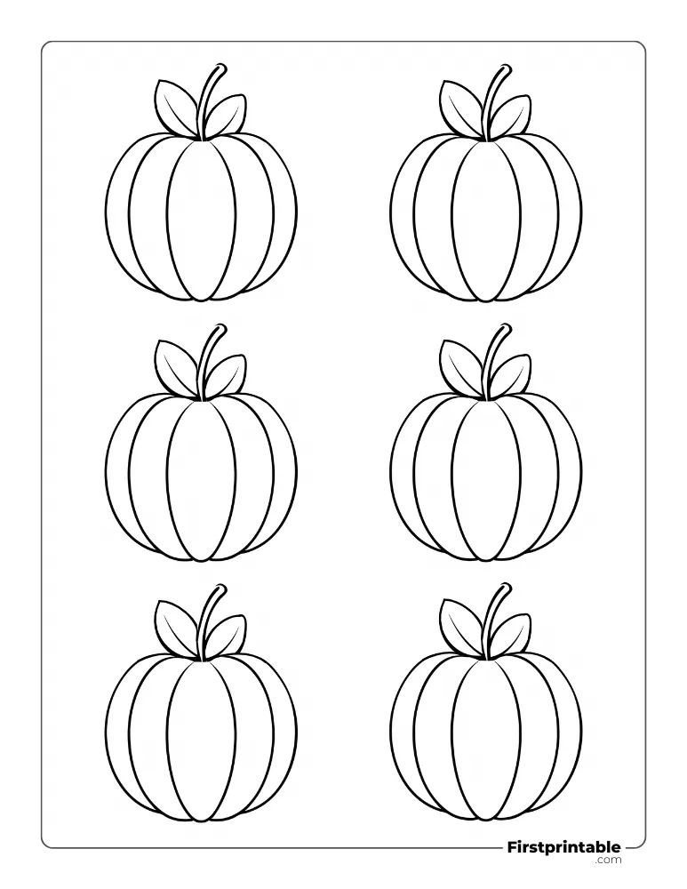 Pumpkin with Leaf Template XS Outline