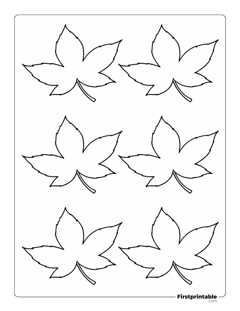 Star Shaped Leaf Template - Small