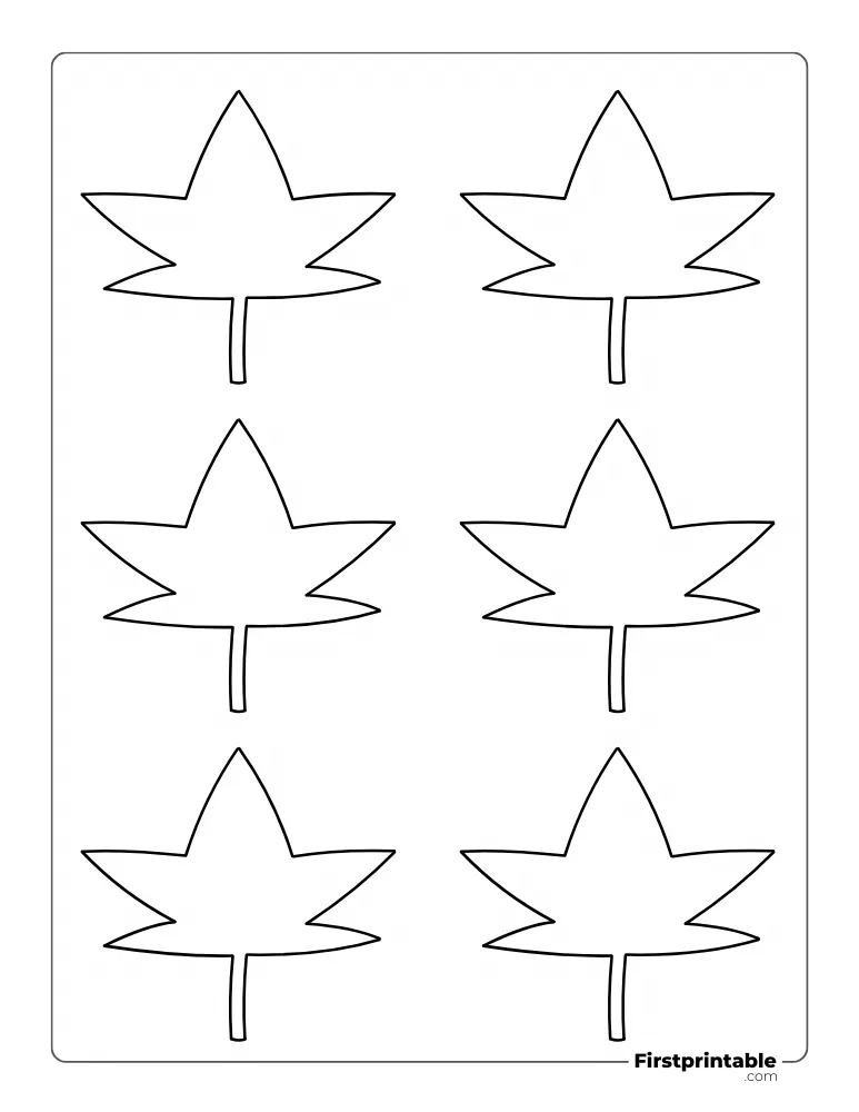 Star Shaped Leaf Template - Small