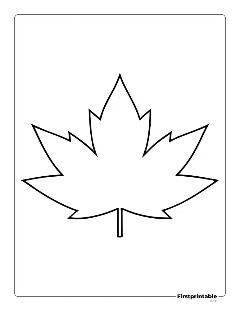 Symmetrical Maple Leaf Template - Large