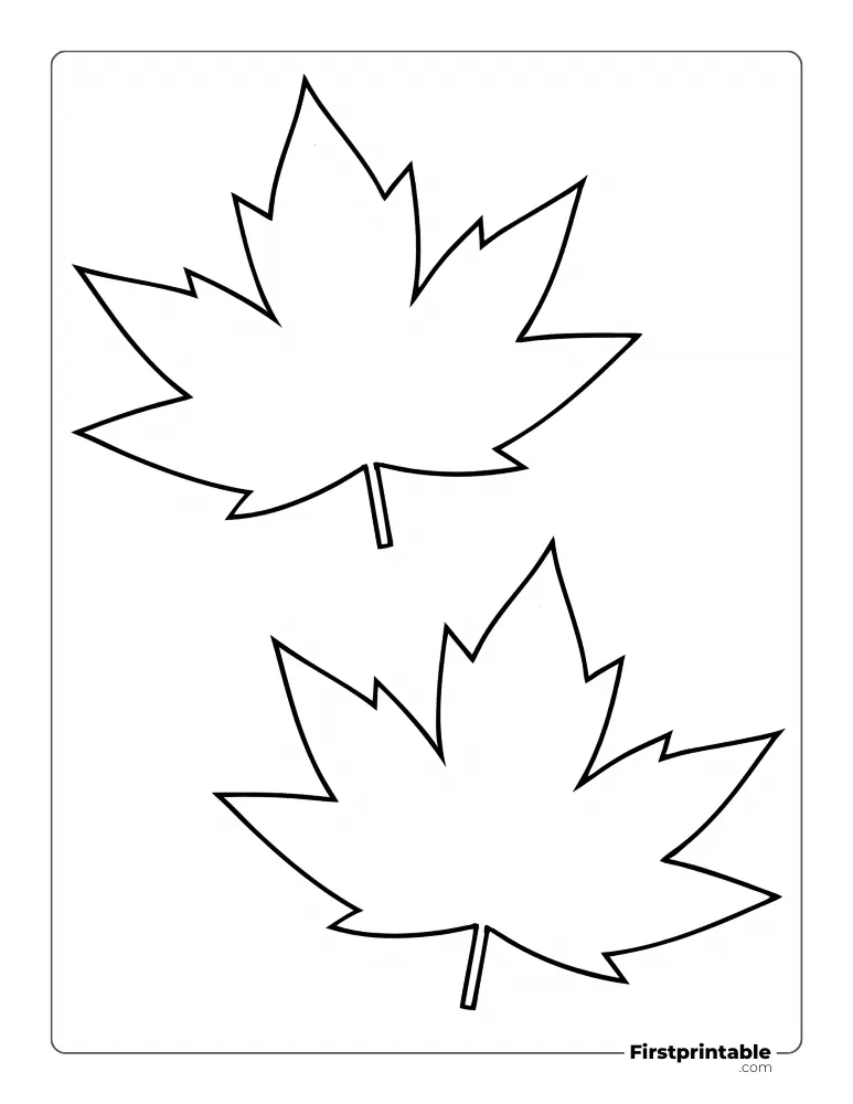 Symmetrical Maple Leaf Template - Medium