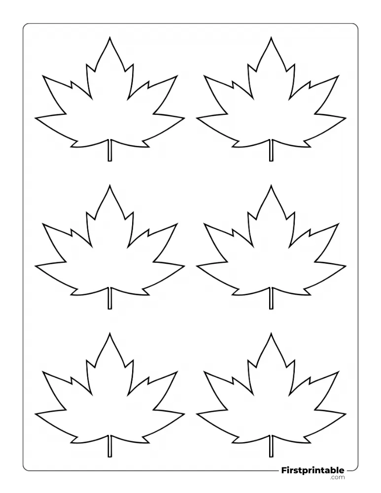 Symmetrical Maple Leaf Template - Small