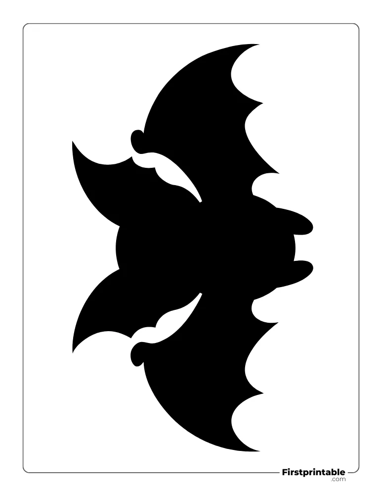 Simple Bat Template Large Black Shape