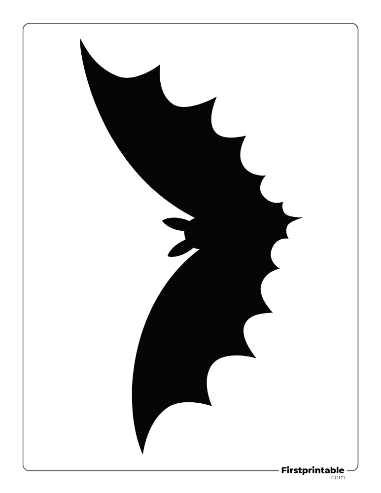 Bat Template Large Black Shape