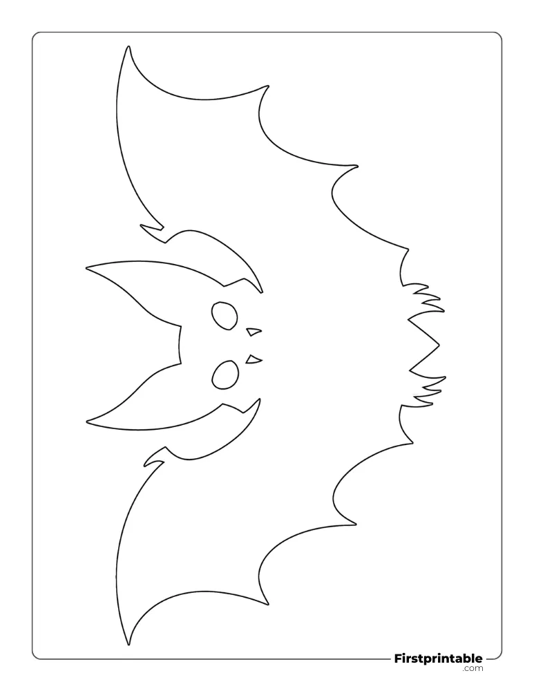 Easy Bat Template Large Outline