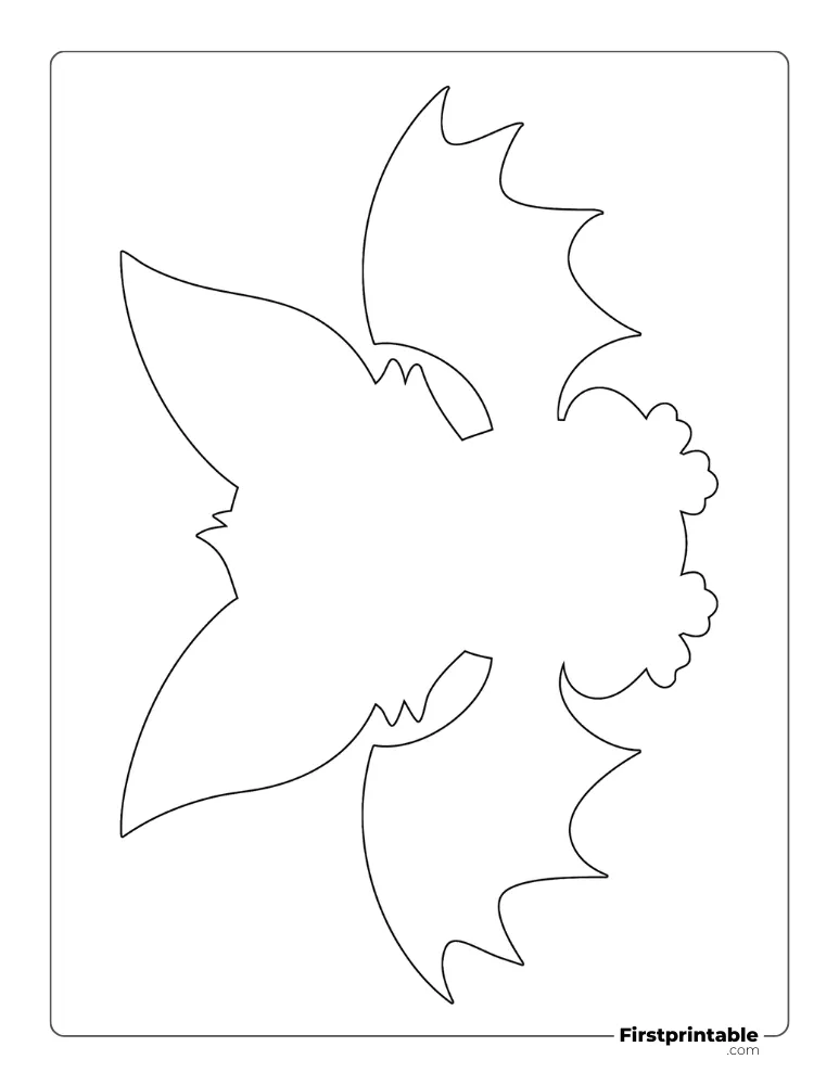 Cute Bat Template Large Outline